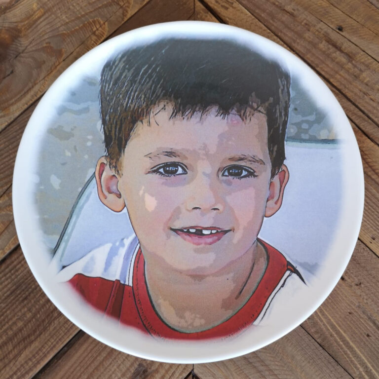 Plato Personalizado foto niño estilo Cómic - Pop Art